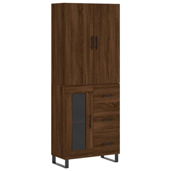 vidaXL højskab 69,5x34x180 cm konstrueret træ brun egetræsfarve -  Skænke