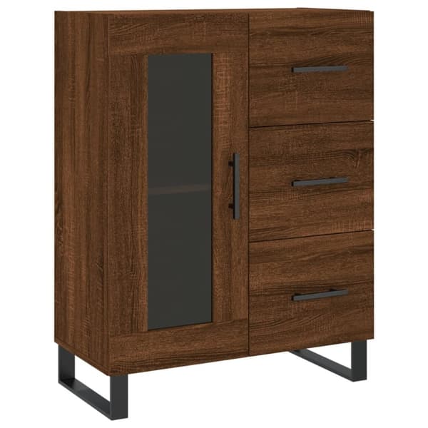 vidaXL højskab 69,5x34x180 cm konstrueret træ brun egetræsfarve - Skænke