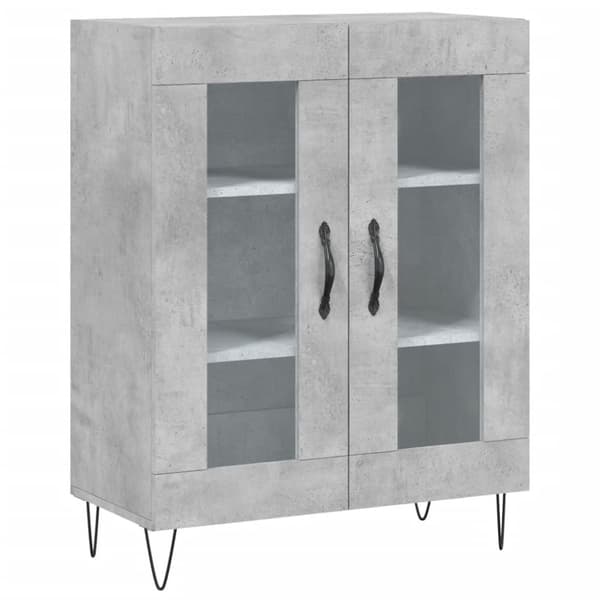 vidaXL Kaappi betoninharmaa 69,5x34x180 cm tekninen puu -  Tarjoilupöydät & senkit