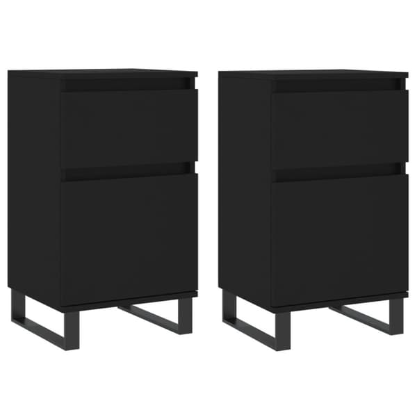 vidaXL skænke 2 stk. 40x35x70 cm konstrueret træ sort -  Skænke