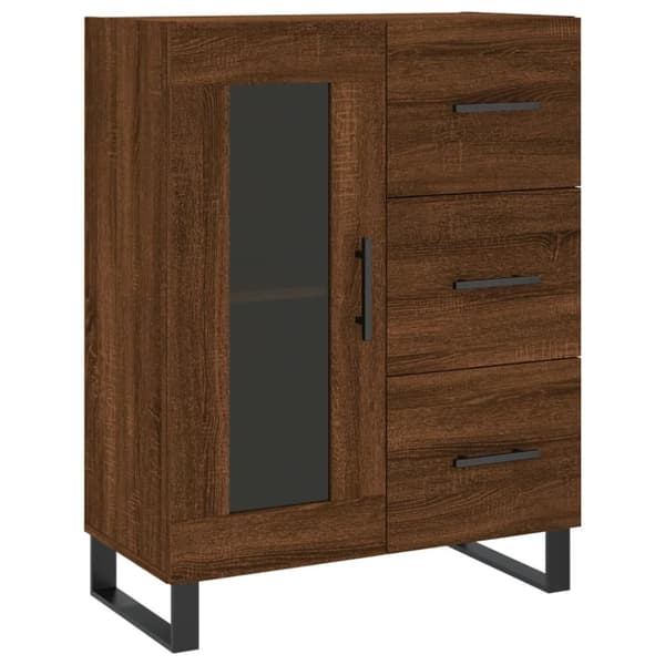 vidaXL Senkki ruskea tammi 69,5x34x90 cm tekninen puu - Tarjoilupöydät & senkit