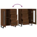 Pikkukuva 10 / 11: vidaXL Senkki ruskea tammi 69,5x34x90 cm tekninen puu -  Tarjoilupöydät & senkit