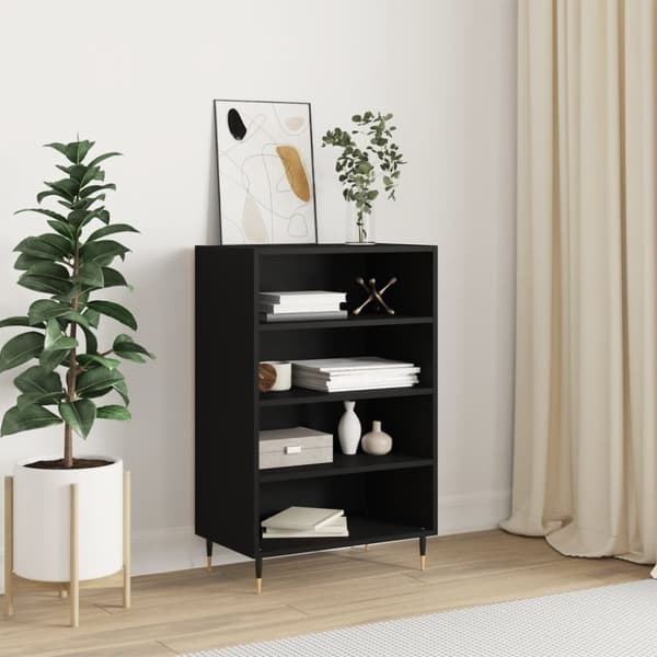 vidaXL Kaappi musta 57x35x90 cm tekninen puu - Tarjoilupöydät & senkit