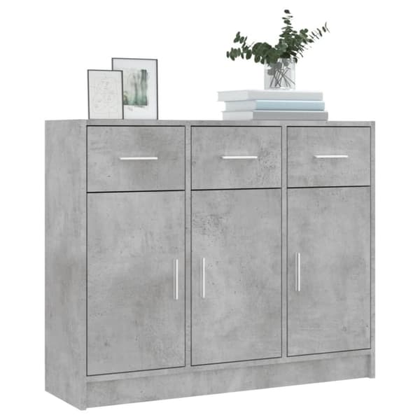 vidaXL Senkki betoninharmaa 91x28x75 cm tekninen puu -  Tarjoilupöydät & senkit