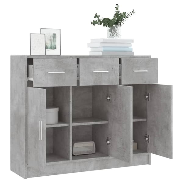 vidaXL Senkki betoninharmaa 91x28x75 cm tekninen puu -  Tarjoilupöydät & senkit