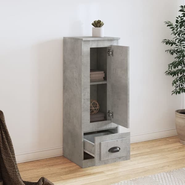vidaXL Kaappi betoninharmaa 36x35,5x103,5 cm tekninen puu - Tarjoilupöydät & senkit