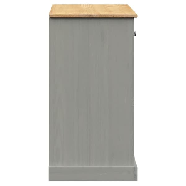 vidaXL Senkki laatikoilla VIGO 113x40x75 cm harmaa täysi mänty - Tarjoilupöydät & senkit
