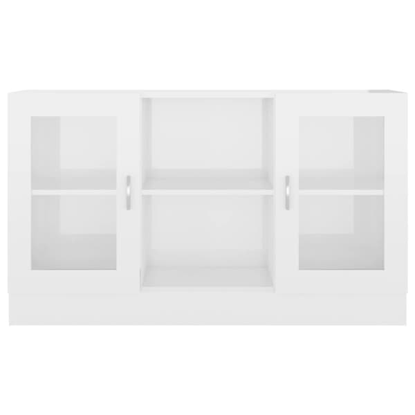vidaXL vitrineskab 120x30,5x70 cm konstrueret træ hvid højglans -  Skænke