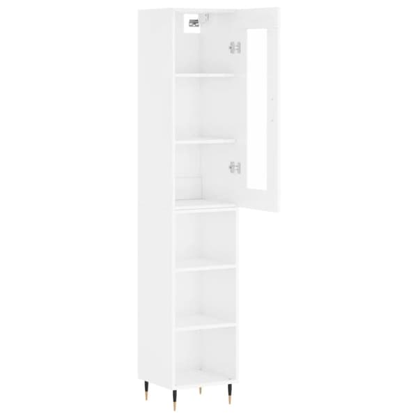 vidaXL skab 34,5x34x180 cm konstrueret træ hvid højglans -  Skænke