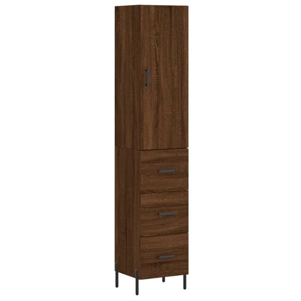 vidaXL Högskåp brun ek 34,5x34x180 cm konstruerat trä - Skänkar & serveringsbord
