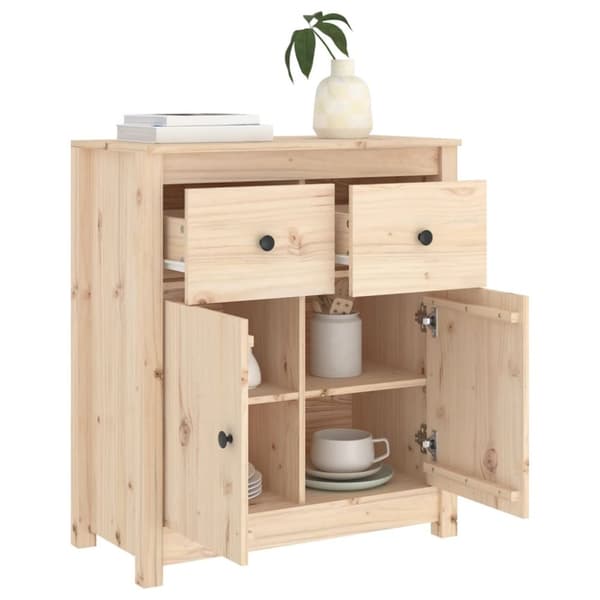 vidaXL Skänk 70x35x80 cm massiv furu - Skänkar & serveringsbord