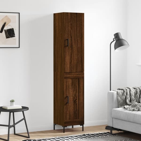 vidaXL Högskåp brun ek 34,5x34x180 cm konstruerat trä -  Skänkar & serveringsbord