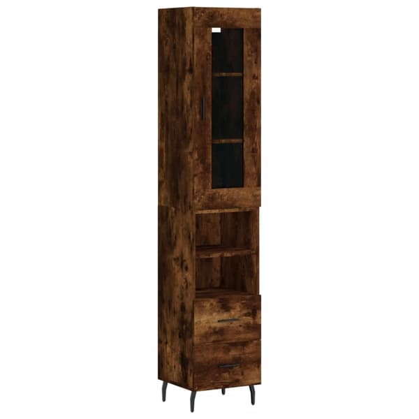 vidaXL skab 34,5x34x180 cm konstrueret træ røget egetræ -  Skænke