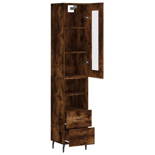 vidaXL skab 34,5x34x180 cm konstrueret træ røget egetræ -  Skænke
