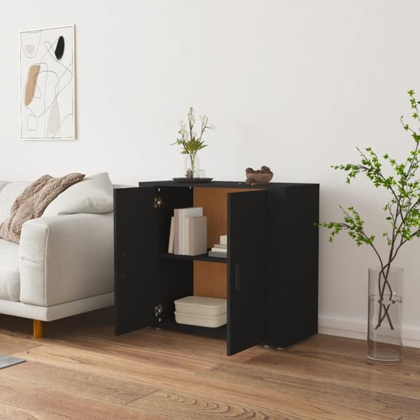 vidaXL skænk 80x33x70 cm konstrueret træ sort -  Skænke