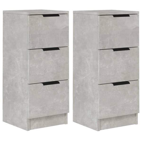 vidaXL Skänkar 2 st betonggrå 30x30x70 cm konstruerat trä -  Skänkar & serveringsbord