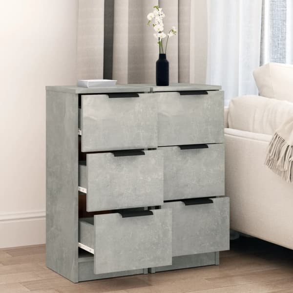 vidaXL Skänkar 2 st betonggrå 30x30x70 cm konstruerat trä - Skänkar & serveringsbord