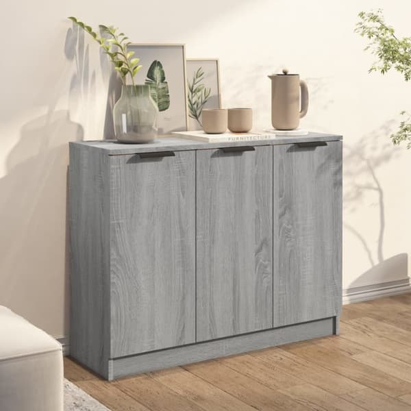 vidaXL Senkki harmaa Sonoma 90,5x30x70 cm tekninen puu -  Tarjoilupöydät & senkit
