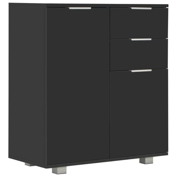 vidaXL skænk 71x35x80 cm spånplade sort højglans - Skænke
