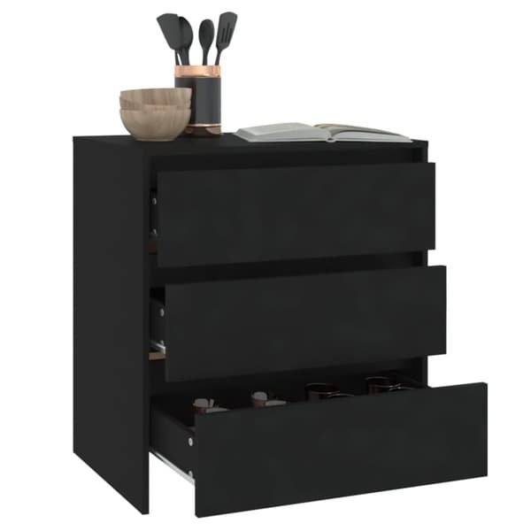 vidaXL Senkki musta 70x41x75 cm tekninen puu - Tarjoilupöydät & senkit