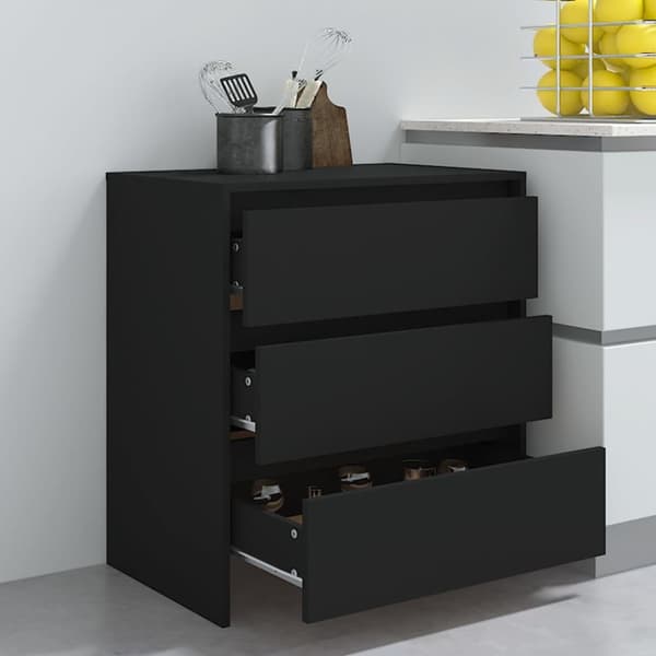 vidaXL Senkki musta 70x41x75 cm tekninen puu - Tarjoilupöydät & senkit