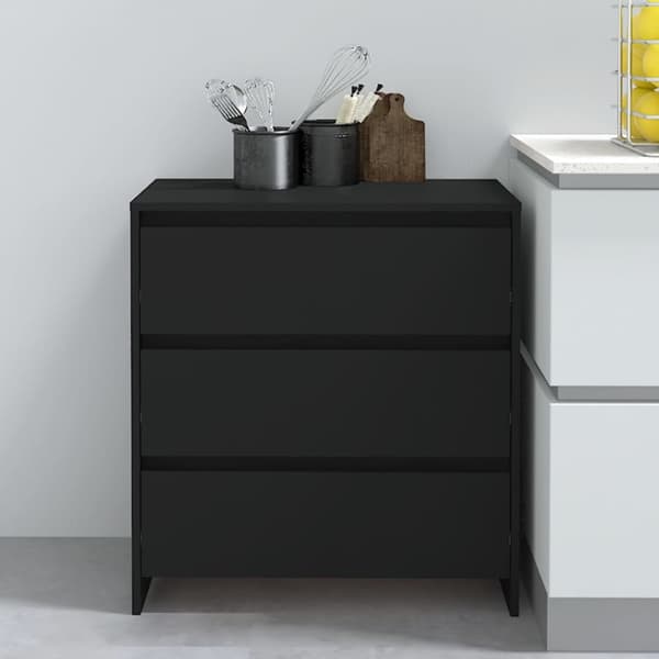 vidaXL Senkki musta 70x41x75 cm tekninen puu -  Tarjoilupöydät & senkit