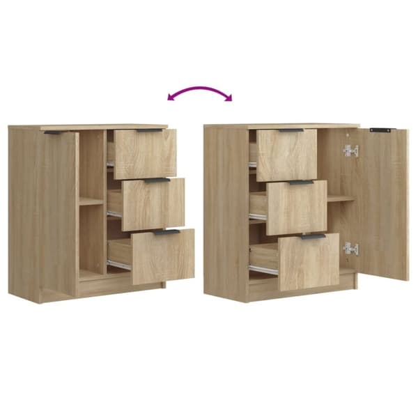 vidaXL skænke 2 stk. 60x30x70 cm konstrueret træ sonoma-eg - Skænke