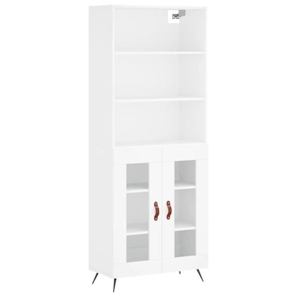 vidaXL højskab 69,5x34x180 cm konstrueret træ hvid - Skænke