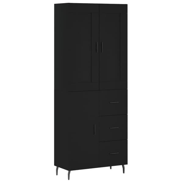 vidaXL Högskåp svart 69,5x34x180 cm konstruerat trä - Skänkar & serveringsbord