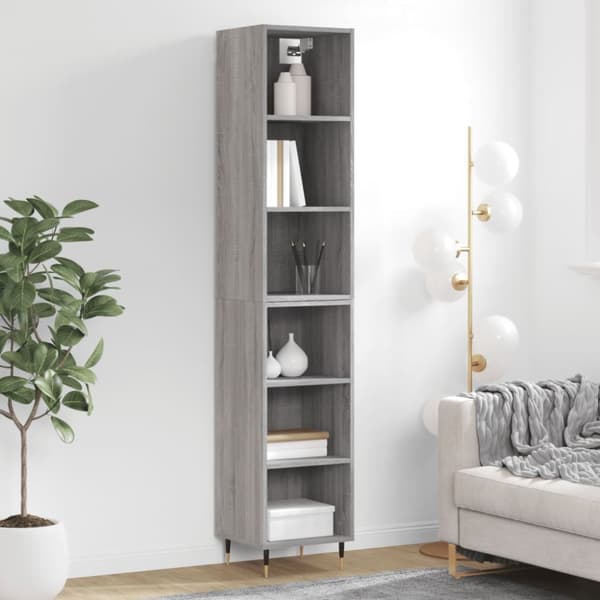 vidaXL Kaappi harmaa Sonoma 34,5x32,5x180 cm tekninen puu -  Tarjoilupöydät & senkit