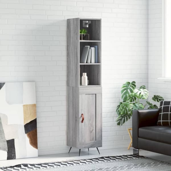 vidaXL højskab 34,5x34x180 cm konstrueret træ grå sonoma-eg -  Skænke