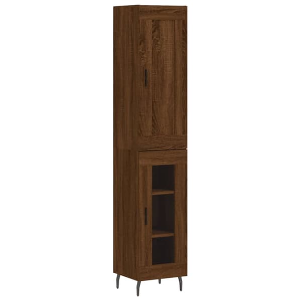 vidaXL skab 34,5x34x180 cm konstrueret træ brun egetræsfarve -  Skænke