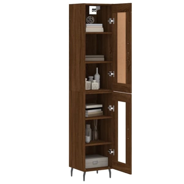 vidaXL skab 34,5x34x180 cm konstrueret træ brun egetræsfarve -  Skænke