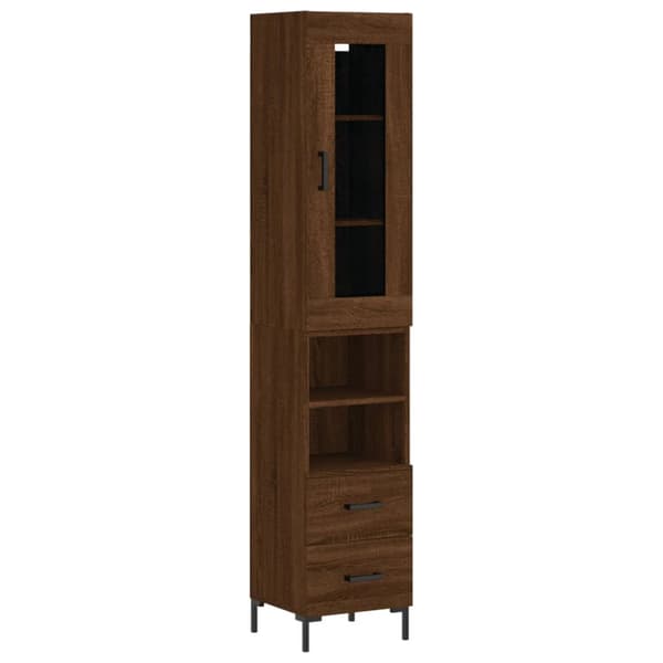 vidaXL Högskåp brun ek 34,5x34x180 cm konstruerat trä - Skänkar & serveringsbord
