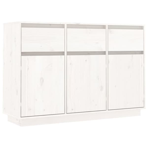 vidaXL Skänk vit 110x34x75 cm massiv furu - Skänkar & serveringsbord