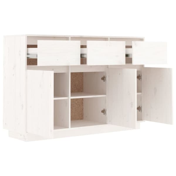 vidaXL Skänk vit 110x34x75 cm massiv furu - Skänkar & serveringsbord