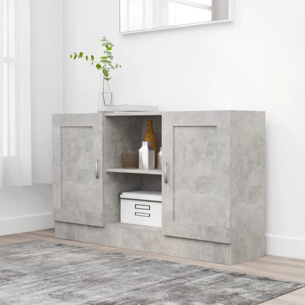 vidaXL Byrå betonggrå 120x30,5x70 cm konstruerat trä - Skänkar & serveringsbord