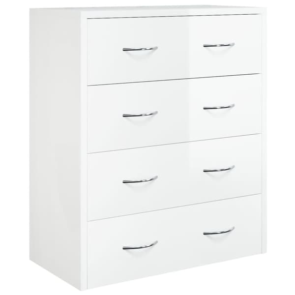 vidaXL Skänk med 4 lådor 60x30,5x71 cm vit högglans - Skänkar & serveringsbord