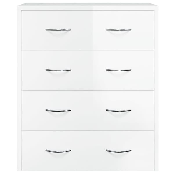 vidaXL Skänk med 4 lådor 60x30,5x71 cm vit högglans - Skänkar & serveringsbord