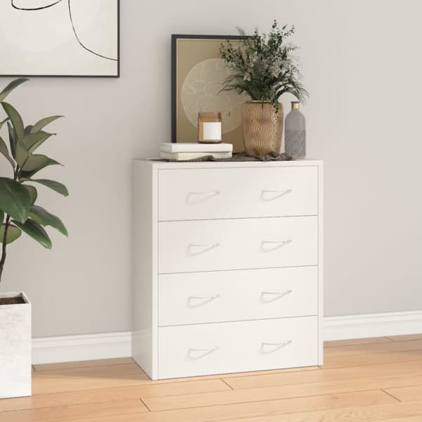vidaXL Skänk med 4 lådor 60x30,5x71 cm vit högglans -  Skänkar & serveringsbord