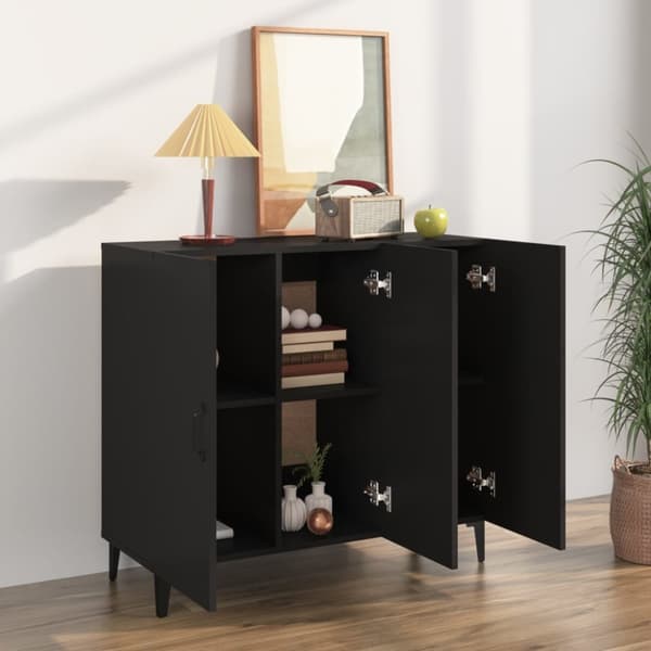 vidaXL Skänk svart 90x34x80 cm konstruerat trä - Skänkar & serveringsbord