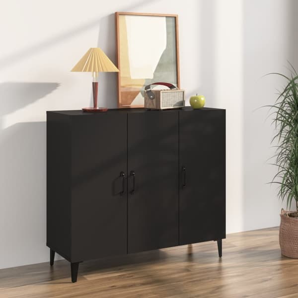 vidaXL Skänk svart 90x34x80 cm konstruerat trä - Skänkar & serveringsbord