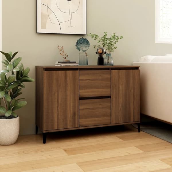 vidaXL Senkki ruskea tammi 104x35x70 cm tekninen puu - Tarjoilupöydät & senkit