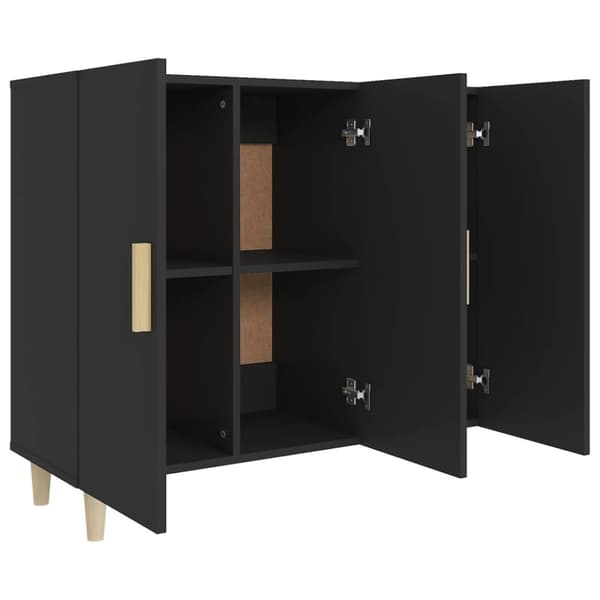vidaXL skab 90x34x80 cm konstrueret træ sort -  Skænke
