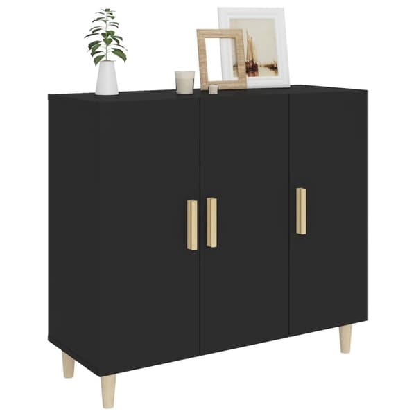 vidaXL skab 90x34x80 cm konstrueret træ sort -  Skænke