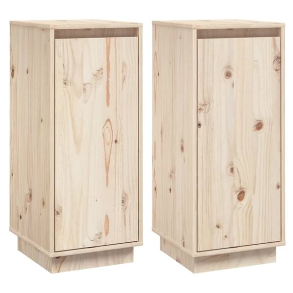 vidaXL Senkit 2 kpl 31,5x34x75 cm täysi mänty -  Tarjoilupöydät & senkit