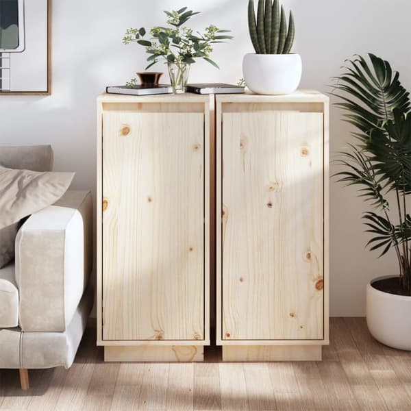 vidaXL Senkit 2 kpl 31,5x34x75 cm täysi mänty - Tarjoilupöydät & senkit