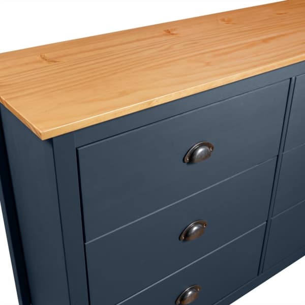 vidaXL skænk Hill 125x40x80 cm massivt fyrretræ grå - Skænke