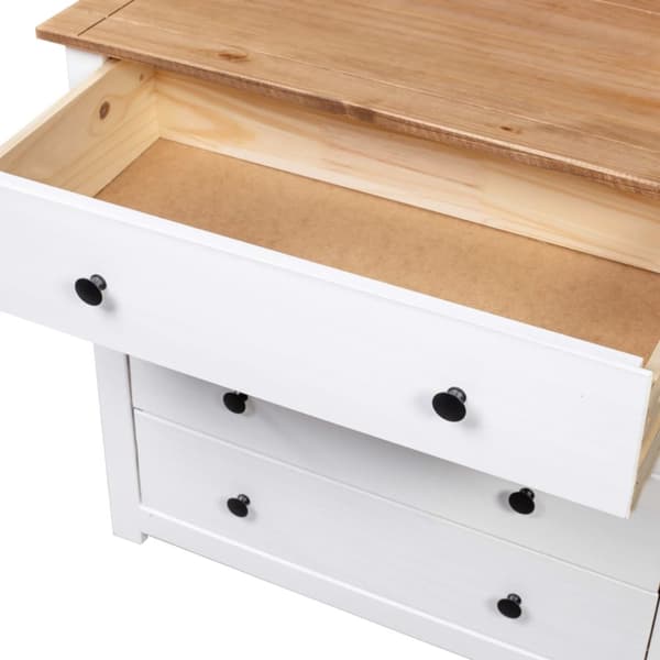 vidaXL sideskab 80 x 40 x 73 cm fyrretræ hvid Panama -  Skænke