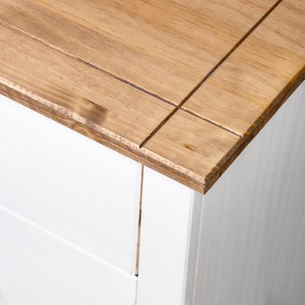 vidaXL sideskab 80 x 40 x 73 cm fyrretræ hvid Panama -  Skænke